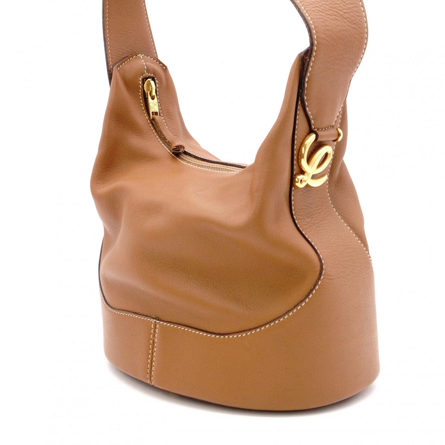 LOEWE Anton Shoulder Bag, Brown, Single-Strap, Calf Leather, Women's
