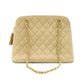 CHANEL Matelassé Beige Caviar Skin Chain Shoulder Bag Leather Quilted 7-11-136