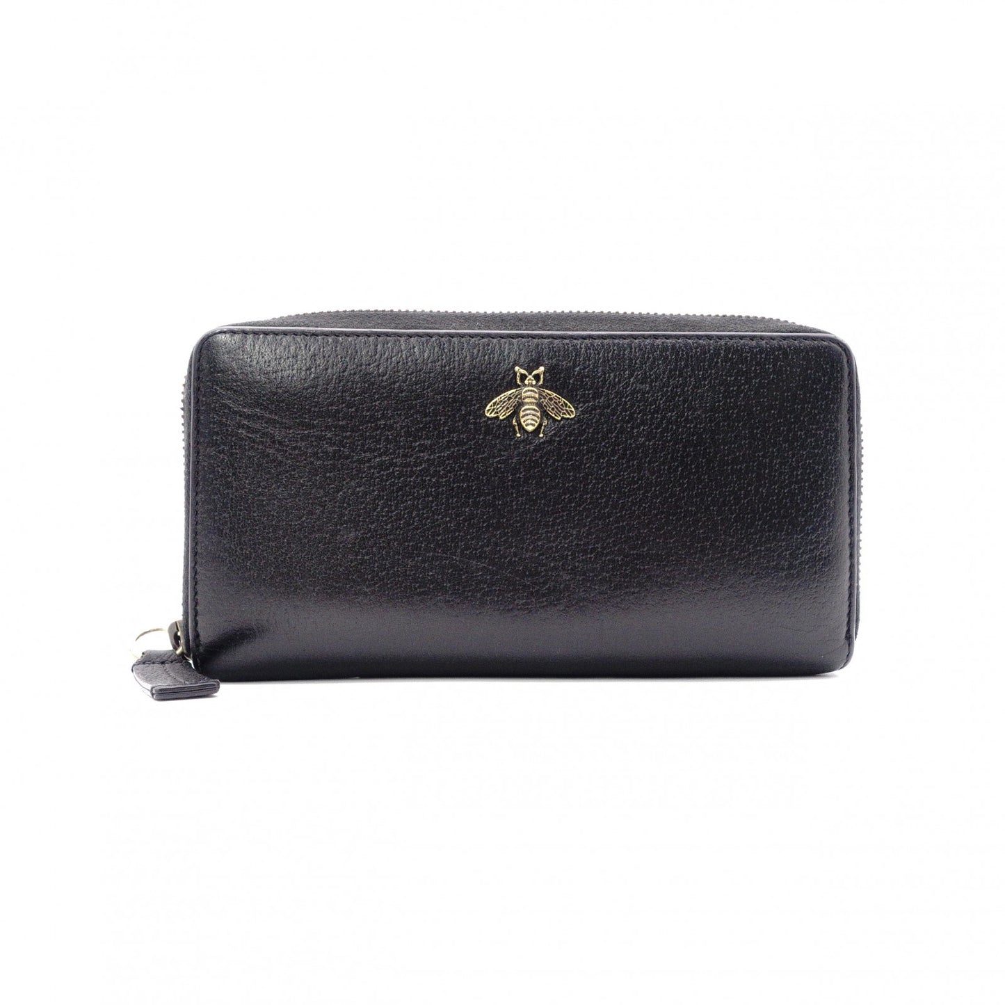 GUCCI B Long Wallet, Leather, Black, Long Wallet, Gold Hardware