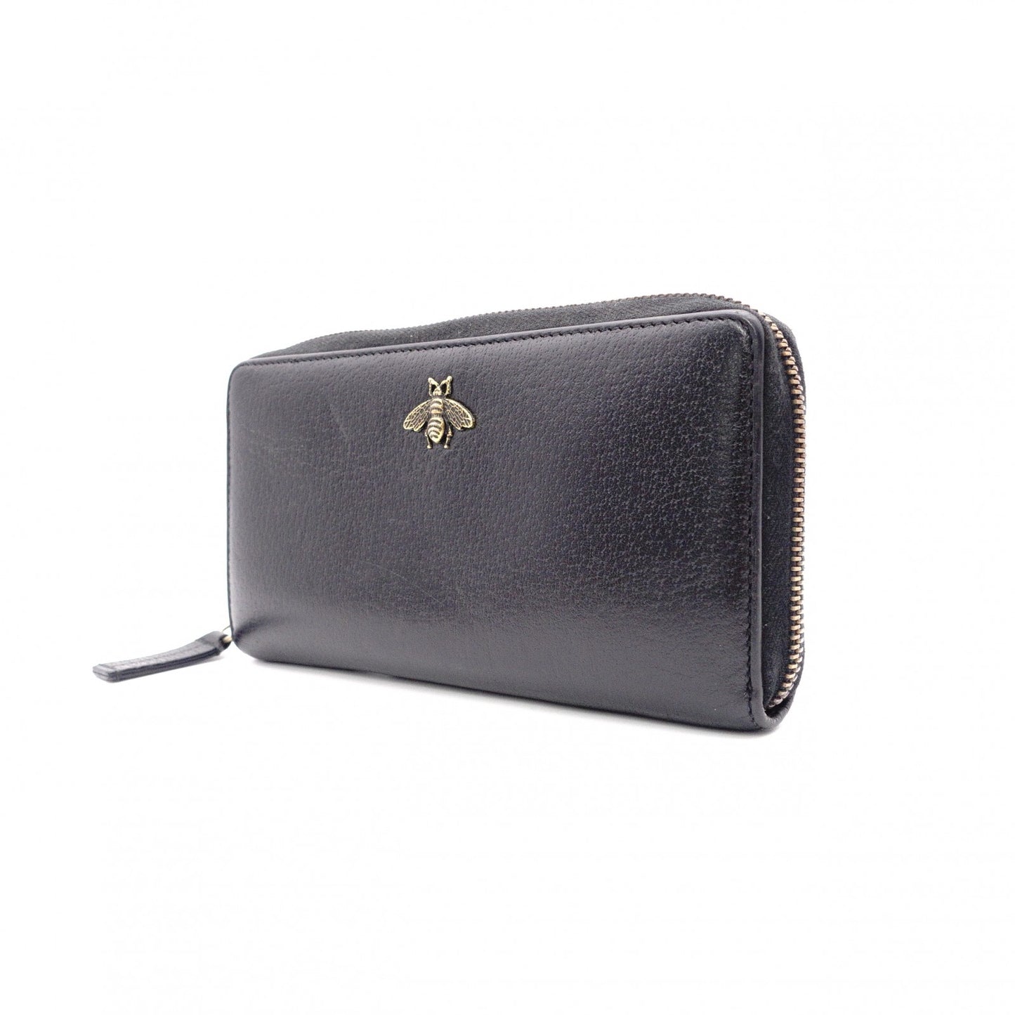 GUCCI B Long Wallet, Leather, Black, Long Wallet, Gold Hardware