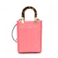 FENDI Sunshine Shopper Mini Shoulder Bag, Leather, Pink, 2-Way