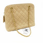 CHANEL Matelassé Beige Caviar Skin Chain Shoulder Bag Leather Quilted 7-11-136