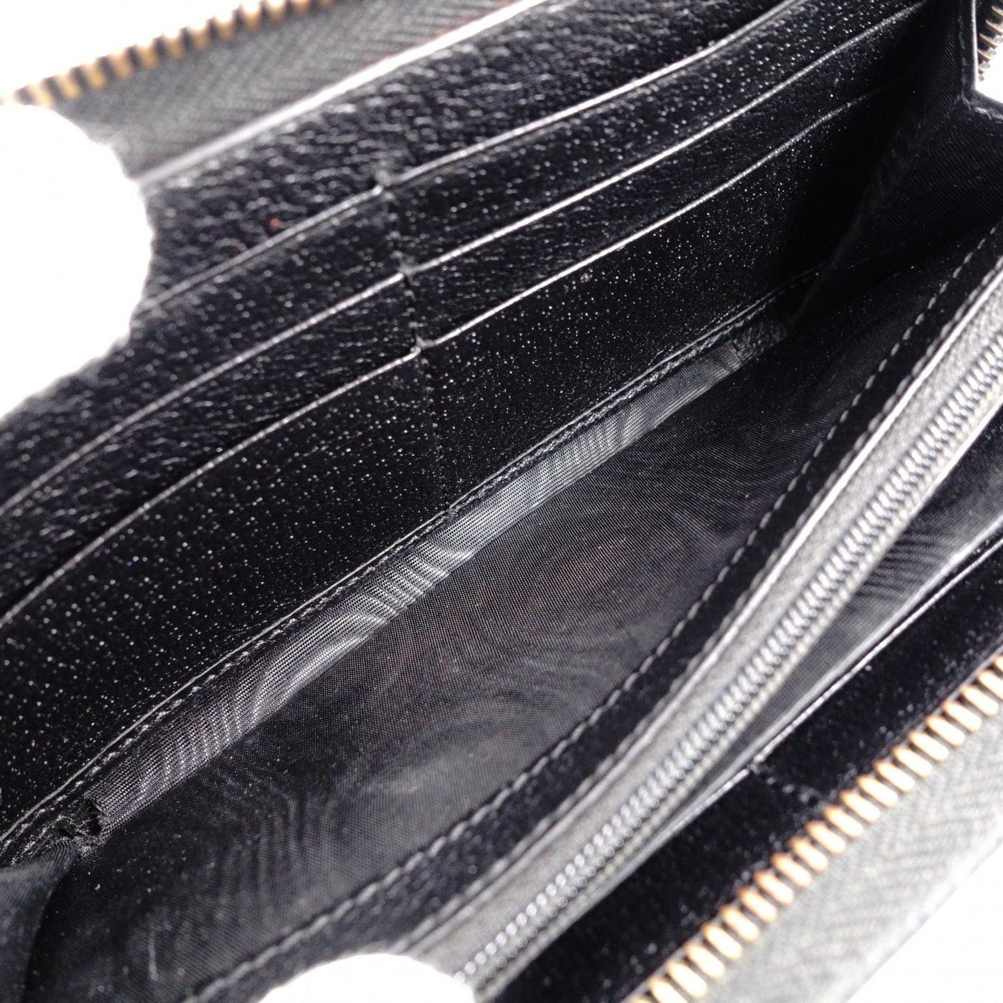 GUCCI B Long Wallet, Leather, Black, Long Wallet, Gold Hardware