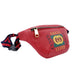 GUCCI Body Bag Small Sherry Line Red Leather Waist Bag Red Logo 7-12-521