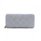 Christian Dior Diamante Stud Long Wallet, Leather, Blue, Gold Hardware