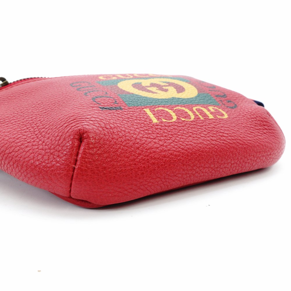 GUCCI Body Bag Small Sherry Line Red Leather Waist Bag Red Logo 7-12-521