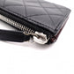 CHANEL Lambskin Matelassé Long Wallet, Leather, Black, L-Zip, Wallet, Silver Hardware