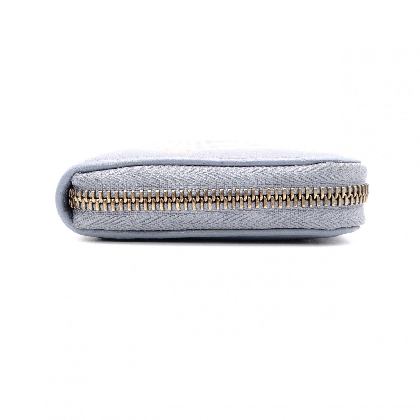 Christian Dior Diamante Stud Long Wallet, Leather, Blue, Gold Hardware