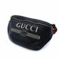 GUCCI Body Bag Sherry Line Black Leather Waist Bag Black Logo Men's 7-12-278
