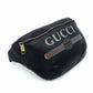 GUCCI Body Bag Sherry Line Black Leather Waist Bag Black Logo Men's 7-12-278