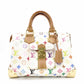 LOUIS VUITTON Speedy 30 Monogram Multicolor Handbag, PVC/Leather, White, Women's
