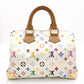 LOUIS VUITTON Speedy 30 Monogram Multicolor Handbag, PVC/Leather, White, Women's