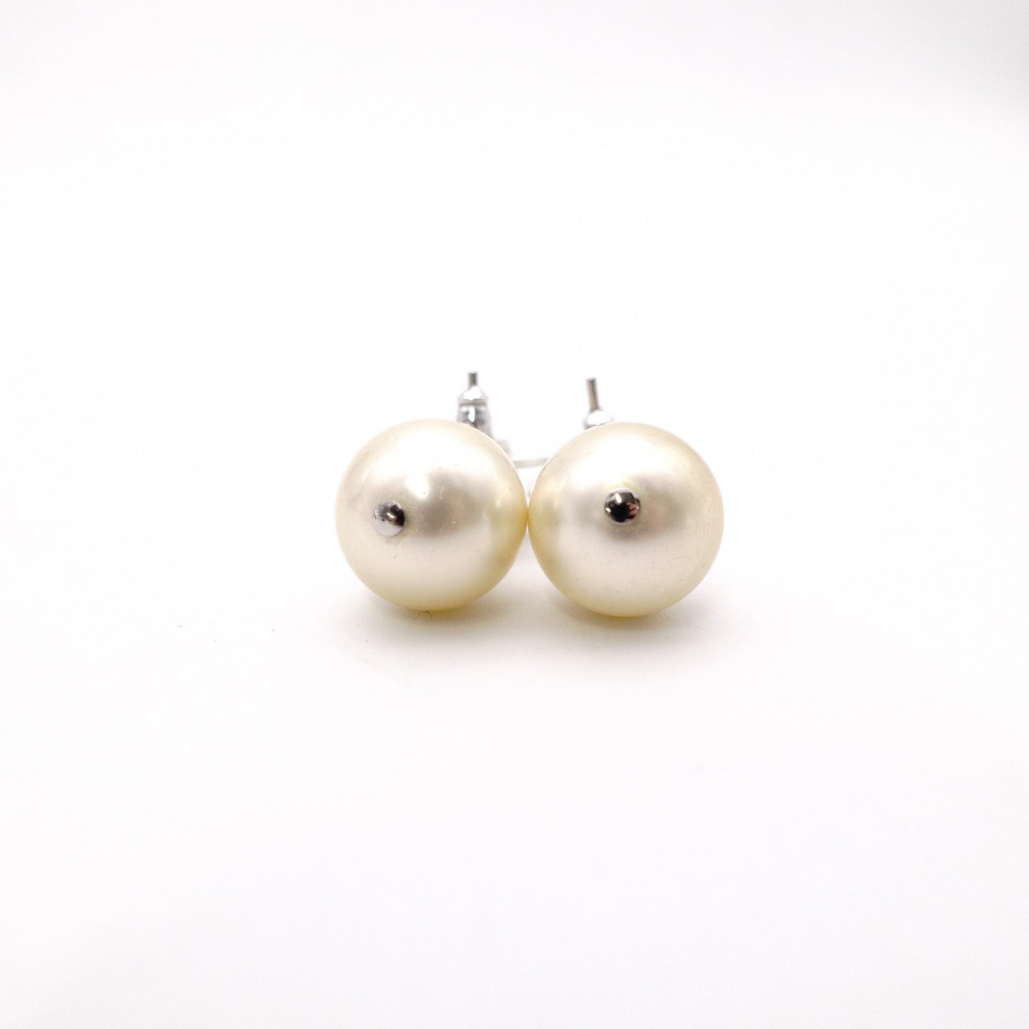 CHANEL Coco Logo Drop Pearl Earrings, Metal, Faux Pearls, Silver