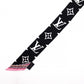LOUIS VUITTON Twilly Bando BB Scarf, Silk, Black, Logo