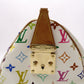 LOUIS VUITTON Speedy 30 Monogram Multicolor Handbag, PVC/Leather, White, Women's