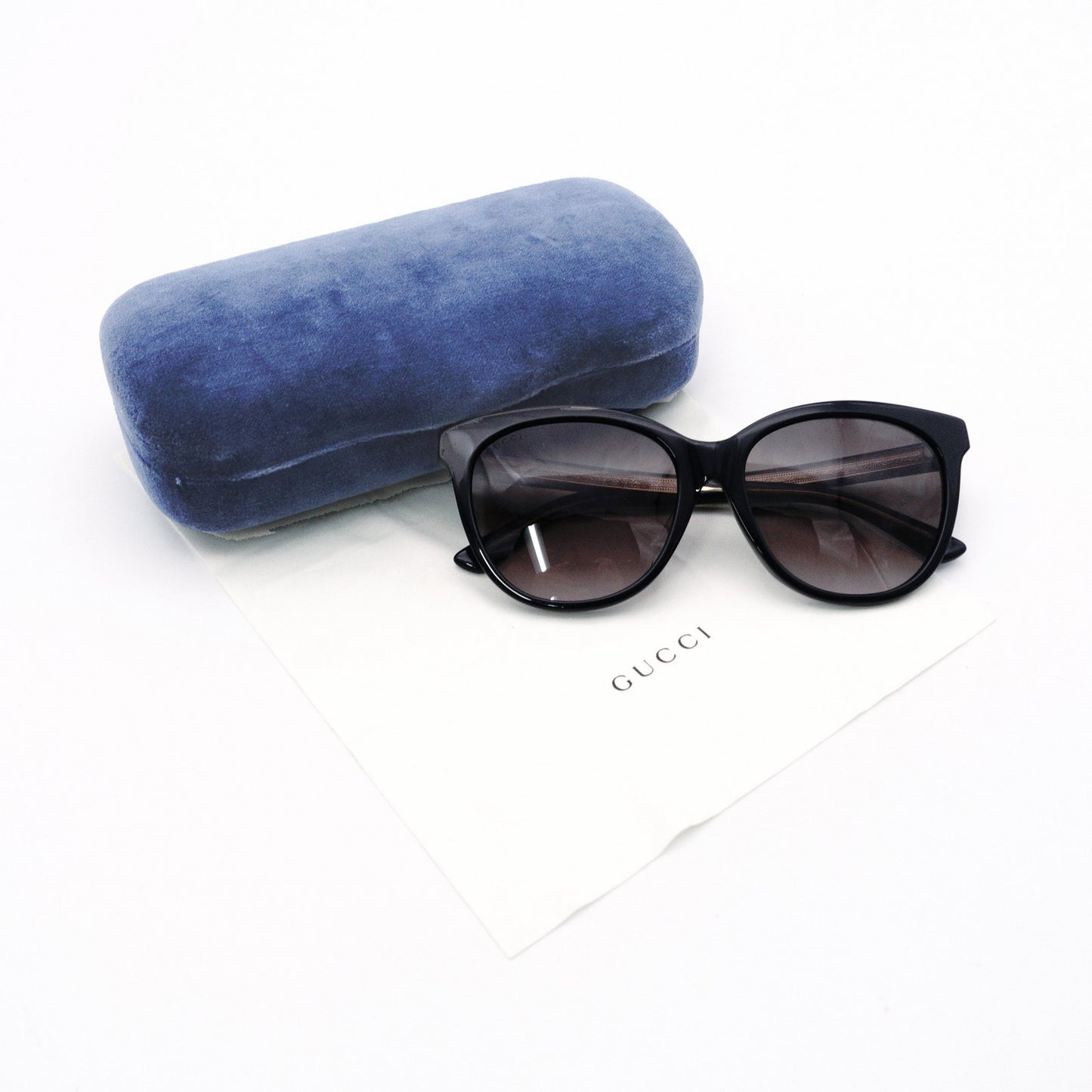 GUCCI Sunglasses, Plastic, Black, with Case