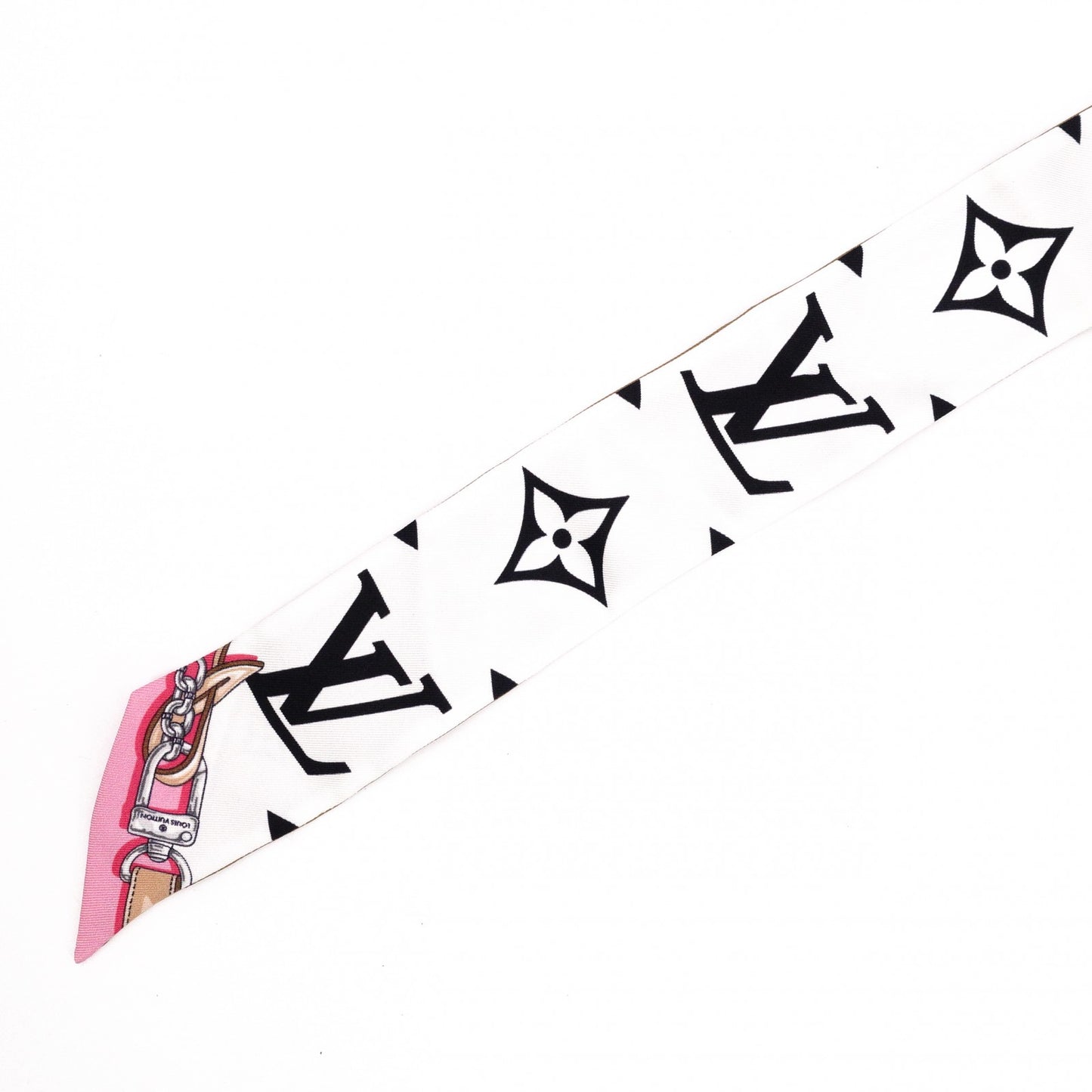 LOUIS VUITTON Twilly Bando BB Scarf, Silk, Black, Logo