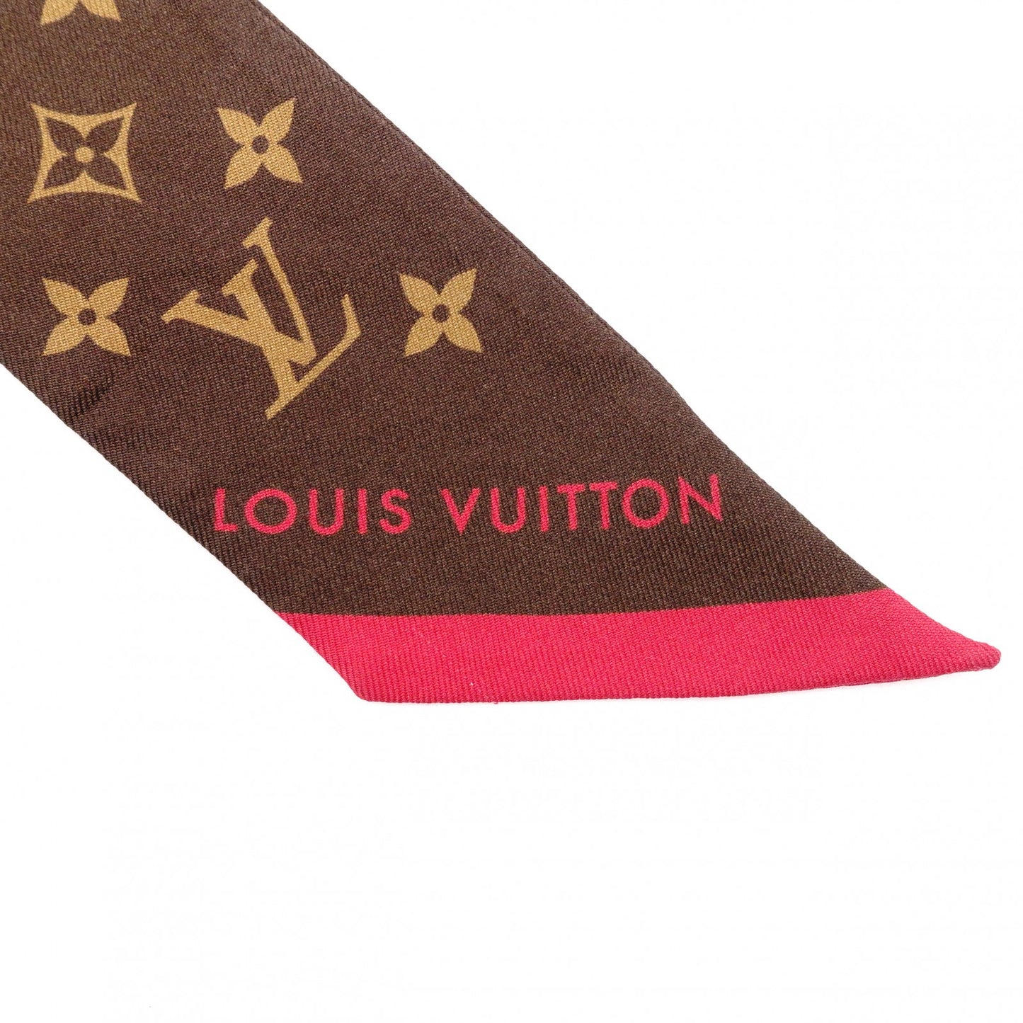 LOUIS VUITTON Takashi Murakami Twilly Monogram Cherry Scarf, Silk, Brown