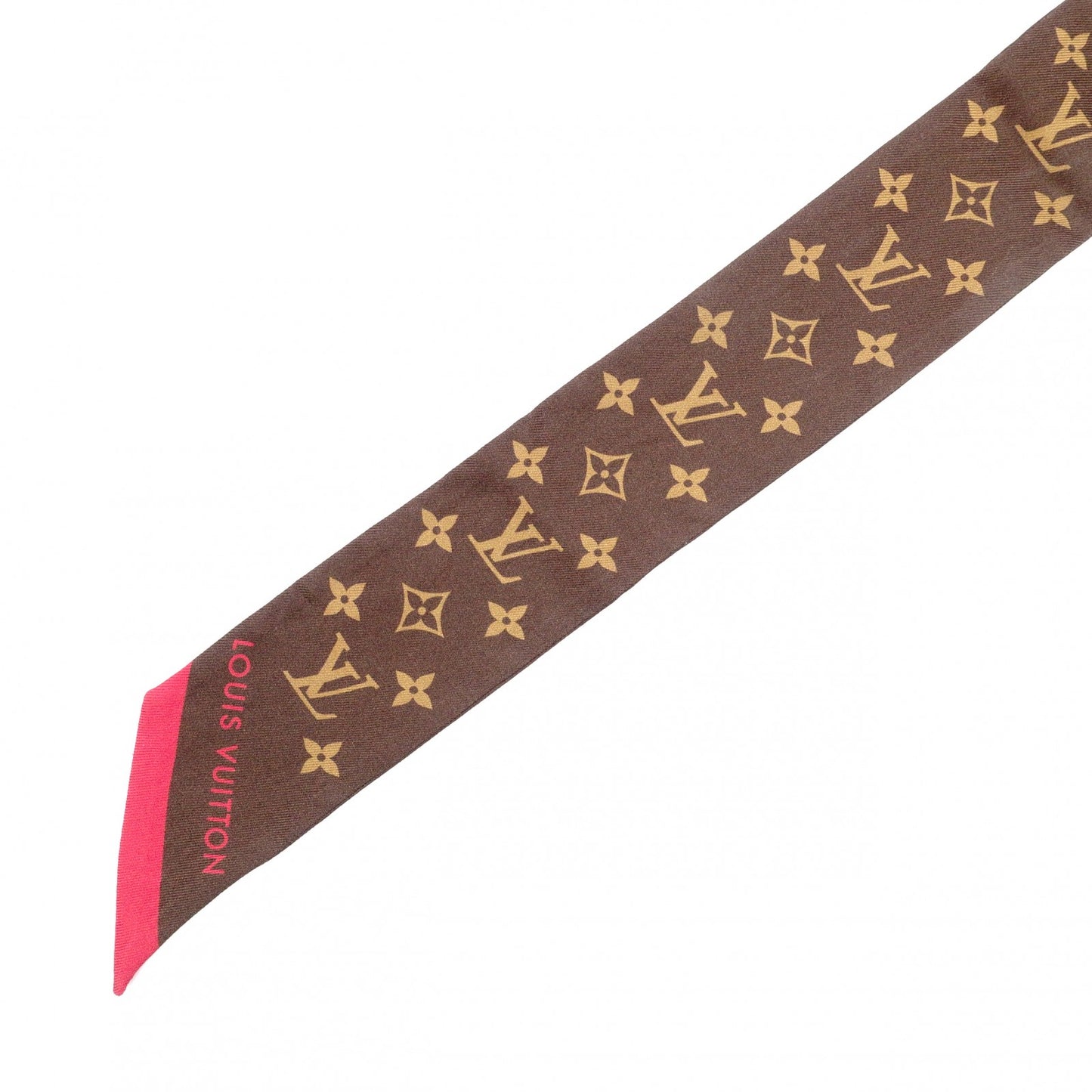 LOUIS VUITTON Takashi Murakami Twilly Monogram Cherry Scarf, Silk, Brown