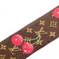 LOUIS VUITTON Takashi Murakami Twilly Monogram Cherry Scarf, Silk, Brown