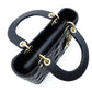DIOR My Lady Dior Black Leather Handbag 2-Way Black Shoulder Canage Gold Hardware 7-12-849