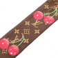 LOUIS VUITTON Takashi Murakami Twilly Monogram Cherry Scarf, Silk, Brown
