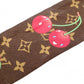 LOUIS VUITTON Takashi Murakami Twilly Monogram Cherry Scarf, Silk, Brown