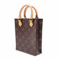 LOUIS VUITTON Petite Sac Pla Monogram Canvas Shoulder Bag, PVC/Leather, Brown, Crossbody