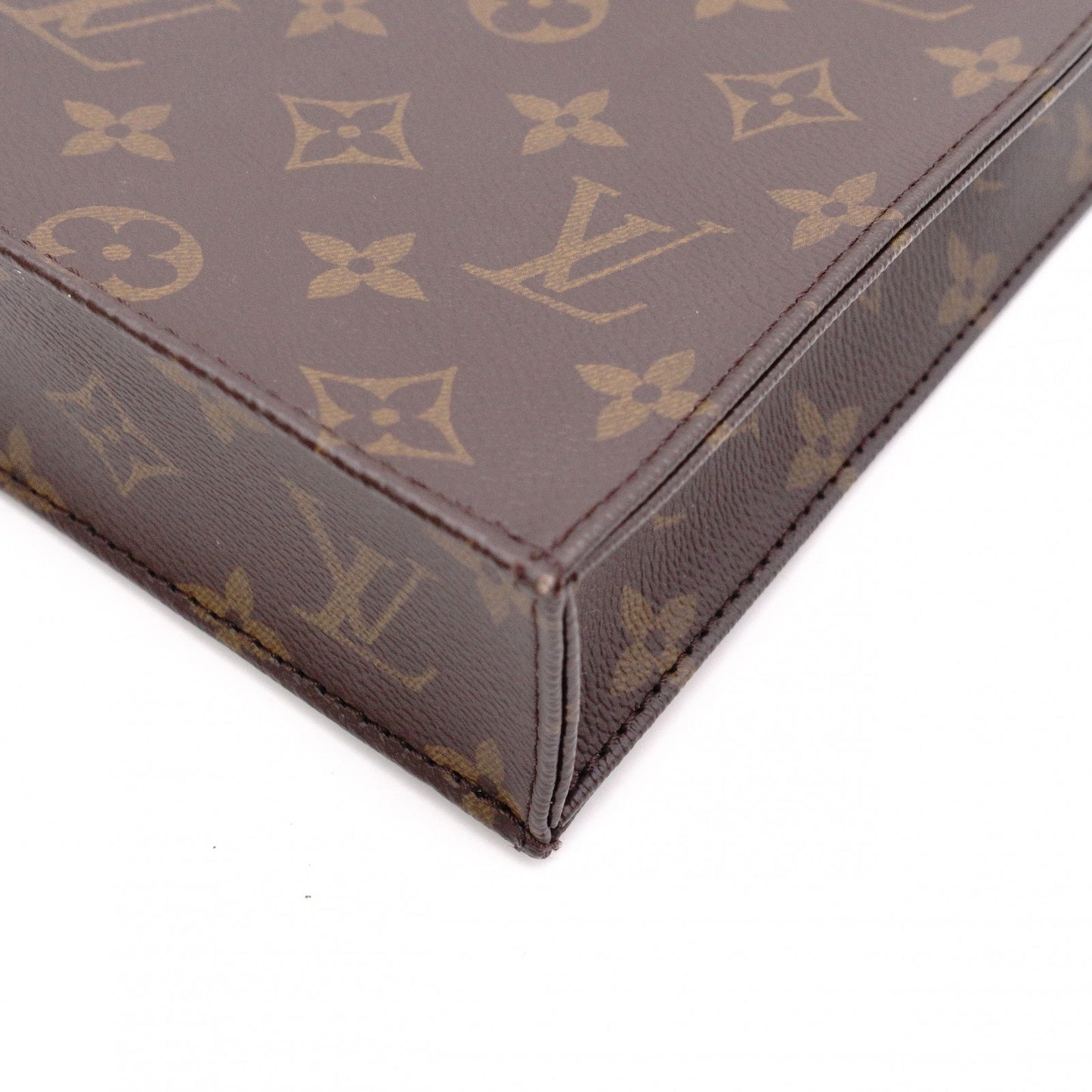 LOUIS VUITTON Petite Sac Pla Monogram Canvas Shoulder Bag, PVC/Leather, Brown, Crossbody
