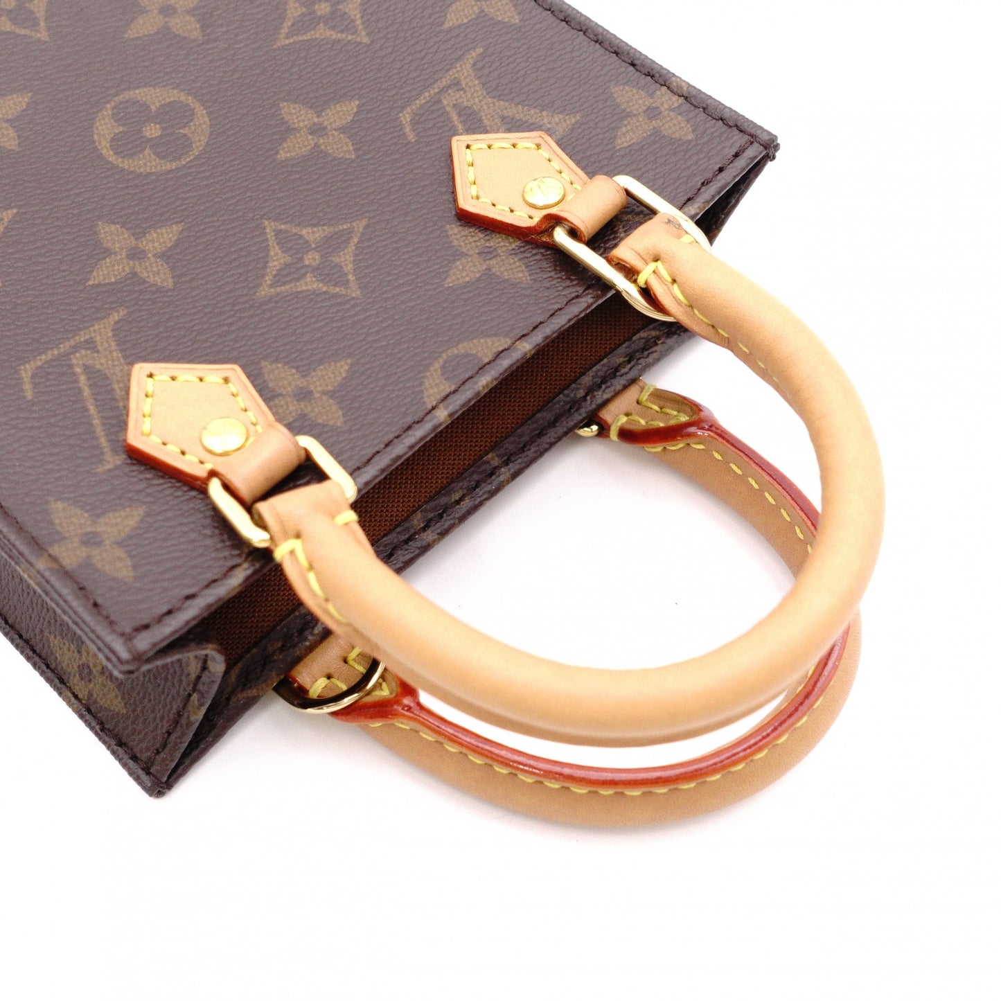 LOUIS VUITTON Petite Sac Pla Monogram Canvas Shoulder Bag, PVC/Leather, Brown, Crossbody