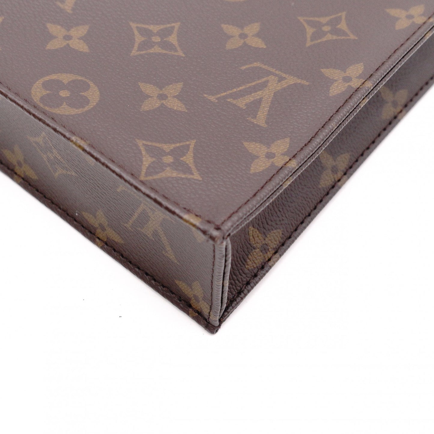 LOUIS VUITTON Petite Sac Pla Monogram Canvas Shoulder Bag, PVC/Leather, Brown, Crossbody