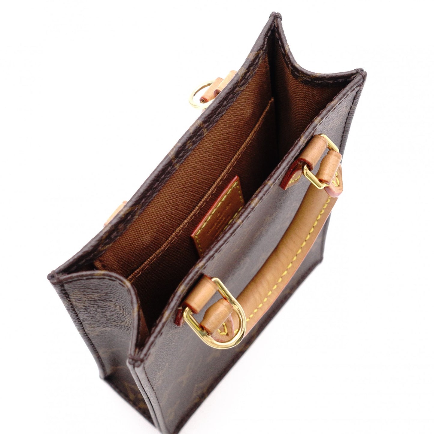 LOUIS VUITTON Petite Sac Pla Monogram Canvas Shoulder Bag, PVC/Leather, Brown, Crossbody