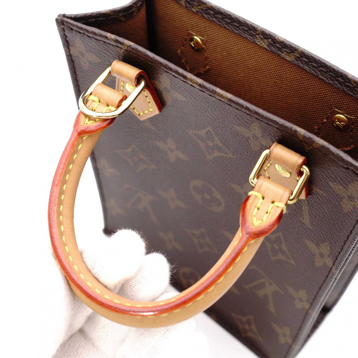 LOUIS VUITTON Petite Sac Pla Monogram Canvas Shoulder Bag, PVC/Leather, Brown, Crossbody