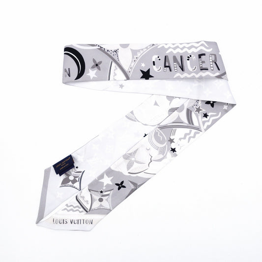 LOUIS VUITTON Twilly Bando BB Scarf, Silk, Gray
