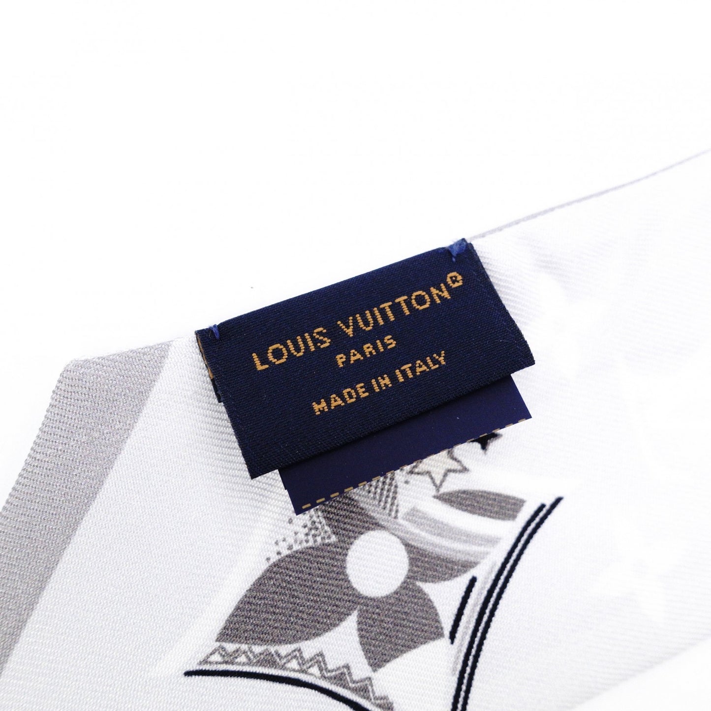 LOUIS VUITTON Twilly Bando BB Scarf, Silk, Gray