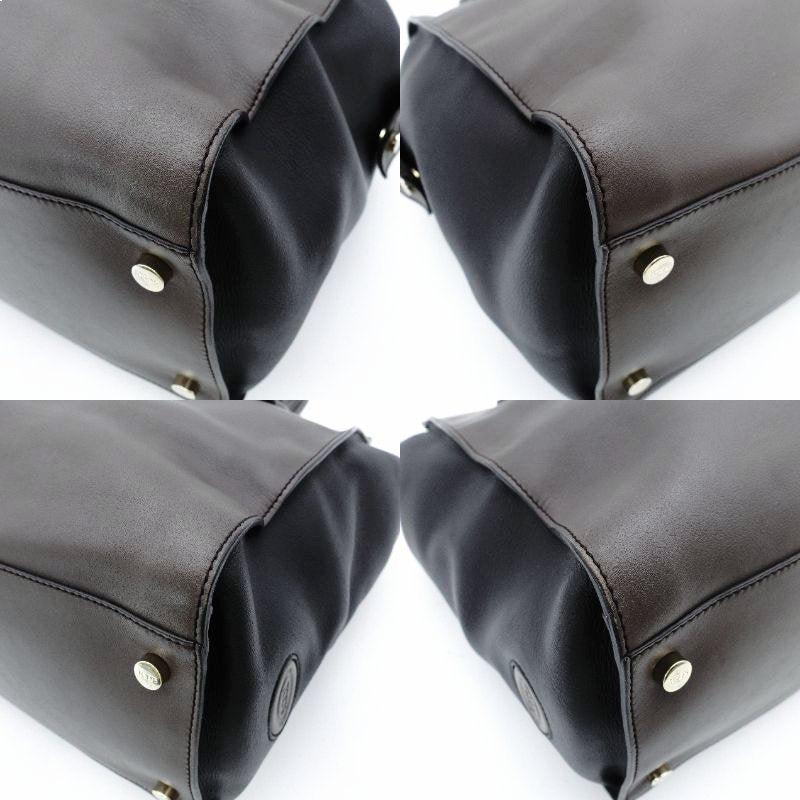 Tod's Ava Tote Bag Leather Brown Two-Tone Shoulder Bag with Charm 7-10-969