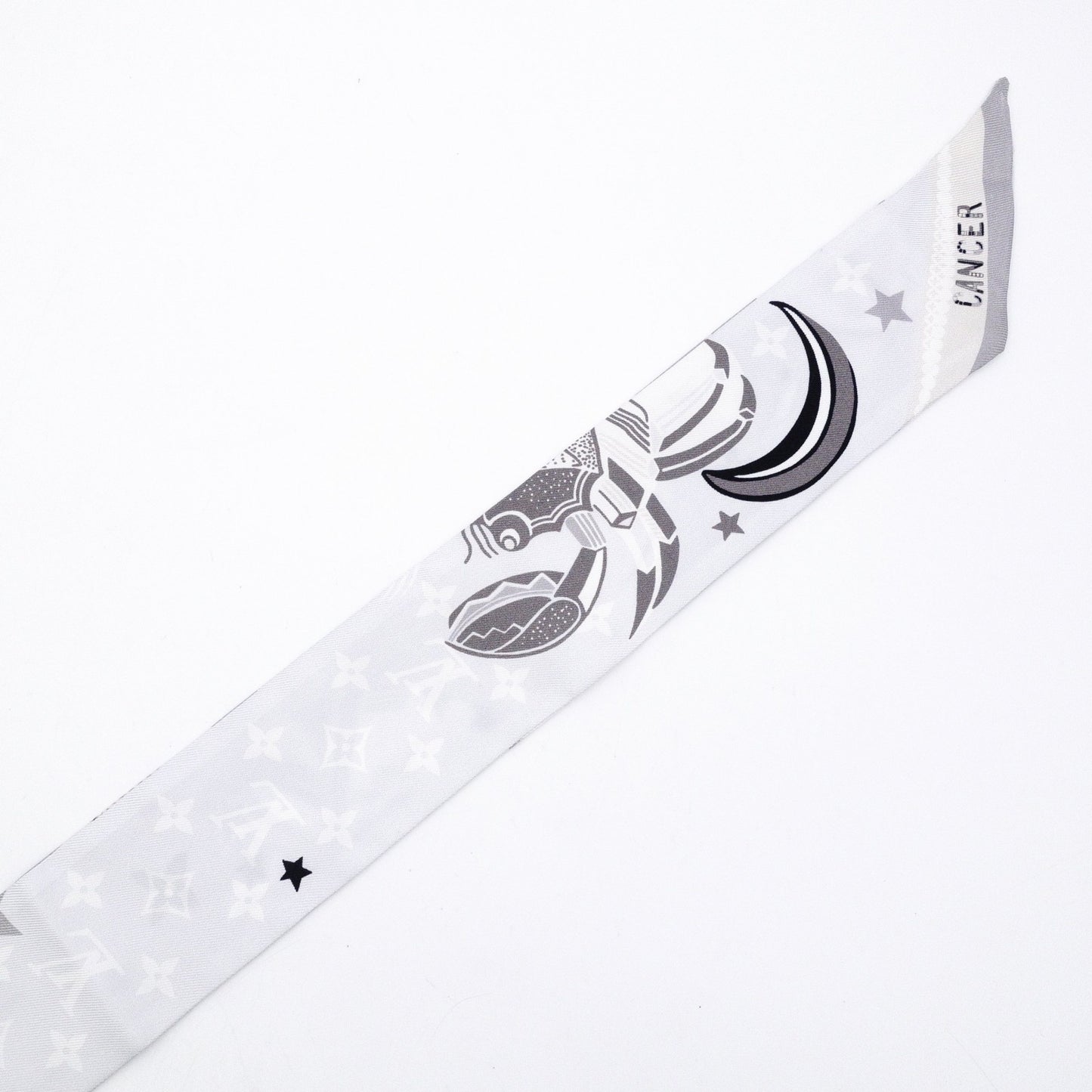 LOUIS VUITTON Twilly Bando BB Scarf, Silk, Gray