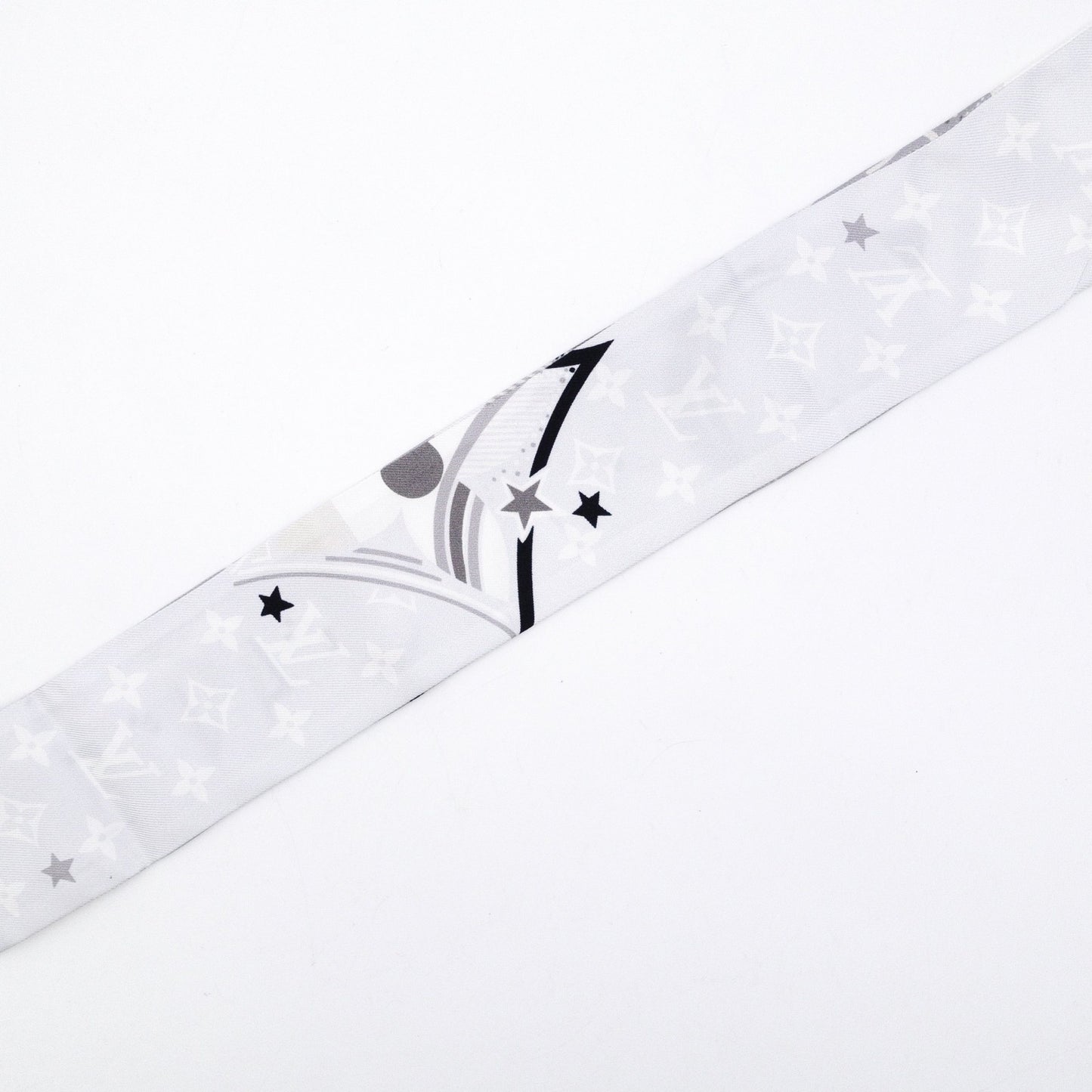 LOUIS VUITTON Twilly Bando BB Scarf, Silk, Gray