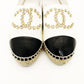 CHANEL Espadrilles Black × White Leather CC Logo Size 38 Approx. 24cm~24.5cm Patent Leather 7-12-926