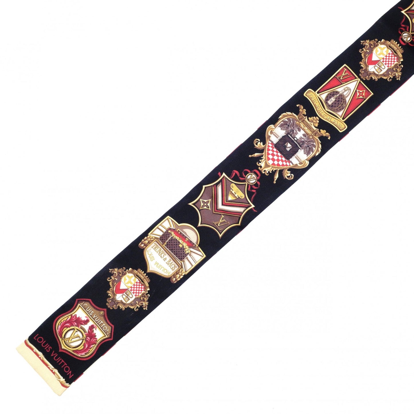 LOUIS VUITTON Twilly Bando BB Scarf, Silk, Black and Beige