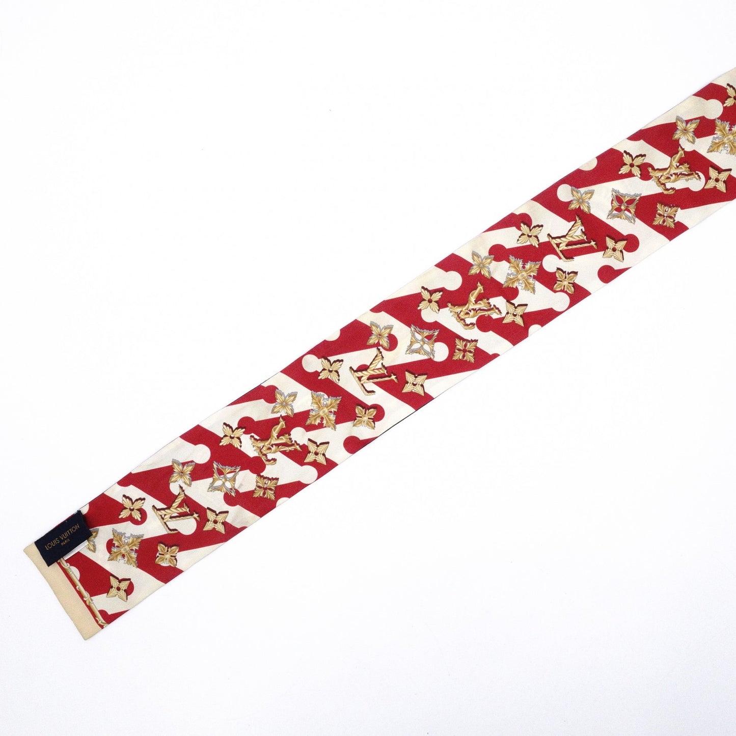 LOUIS VUITTON Twilly Bando BB Scarf, Silk, Black and Beige