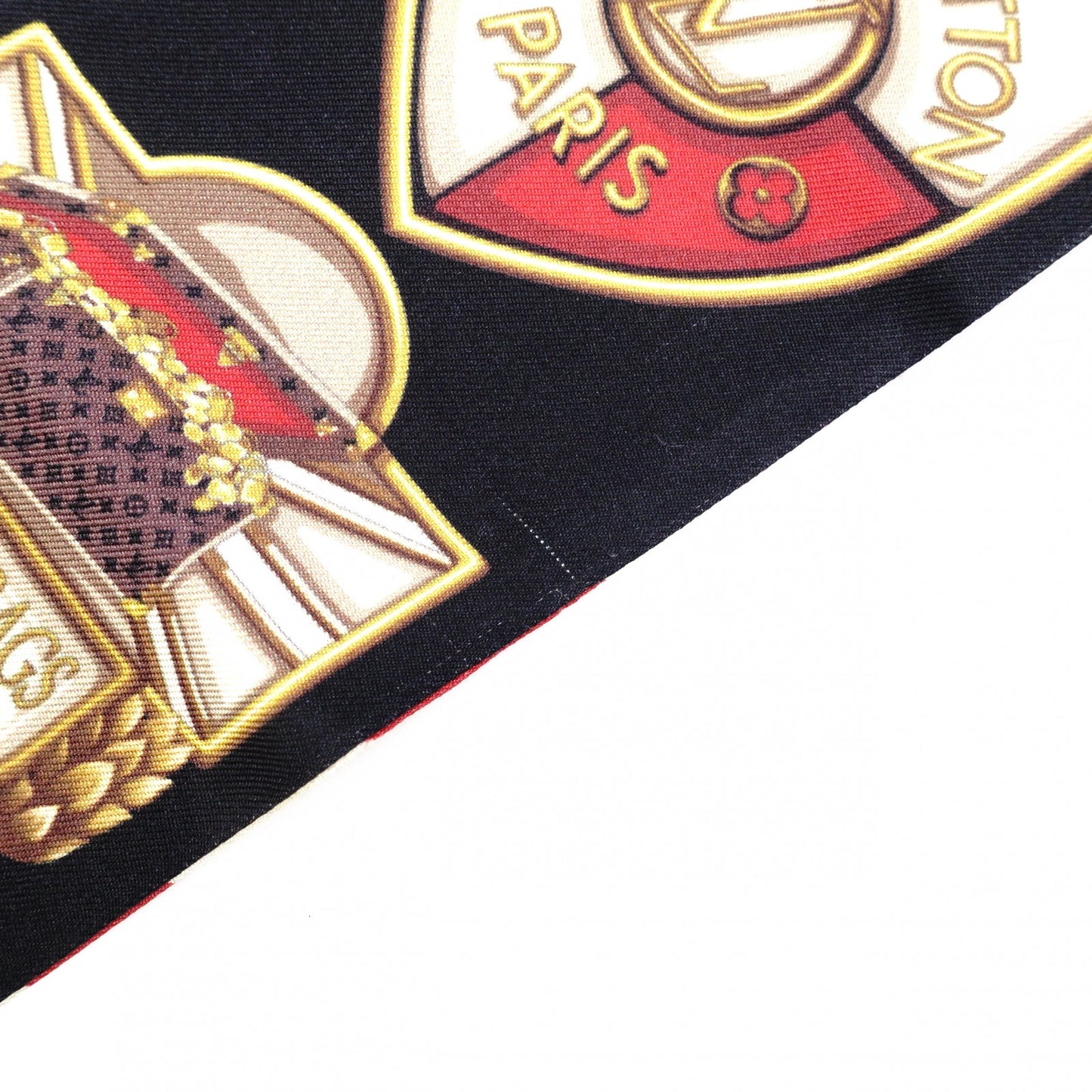 LOUIS VUITTON Twilly Bando BB Scarf, Silk, Black and Beige
