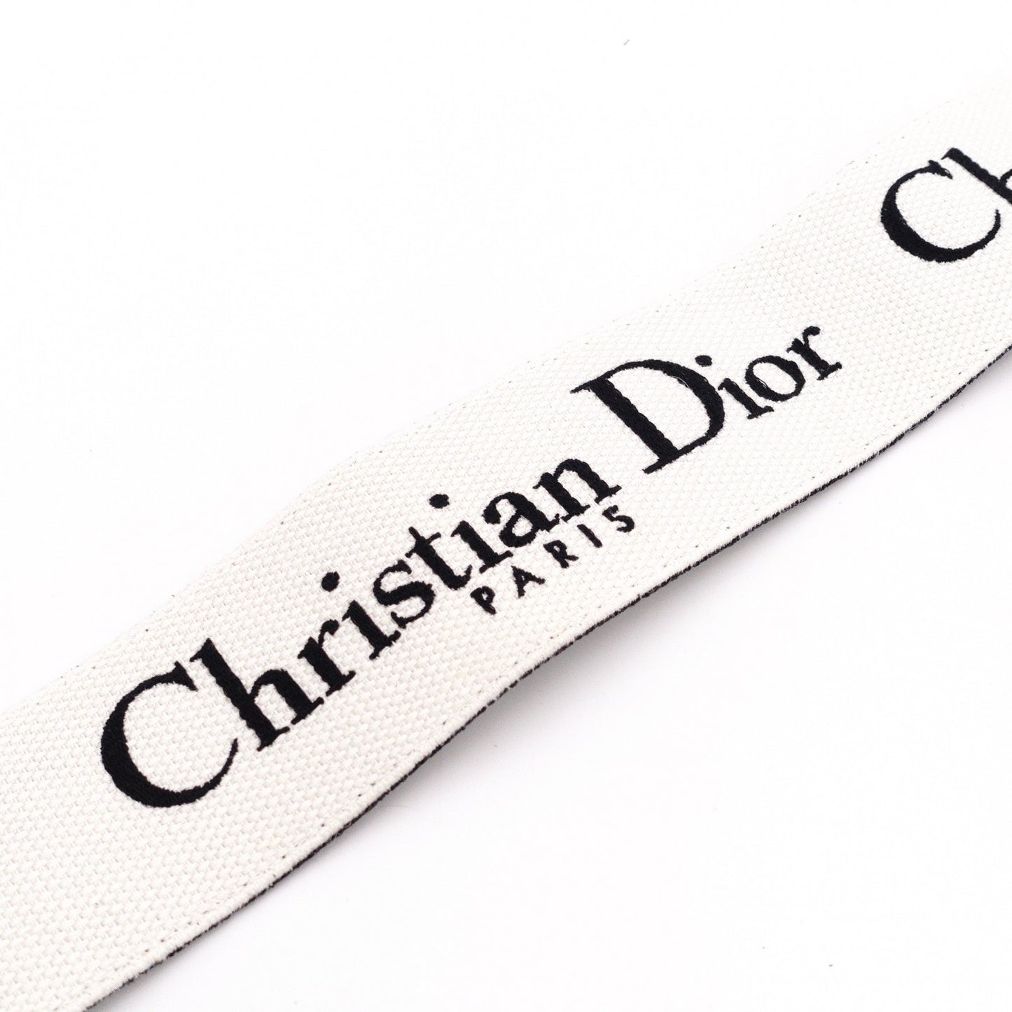 Christian Dior 30 Montaigne Shoulder Strap Canvas/Leather Black/White Antique Gold Hardware