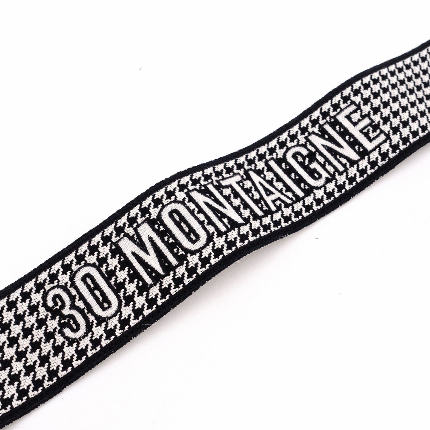 Christian Dior 30 Montaigne Shoulder Strap Canvas/Leather Black/White Antique Gold Hardware