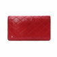 CHANEL Lambskin Piccolore Long Wallet, Leather, Red, Wallet with Silver Hardware