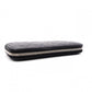 CHANEL Lambskin Coco Logo Matelassé Long Wallet, Leather, Black, Pull (Non-Genuine), Silver Hardware