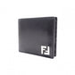 FENDI Zucca Bifold Wallet, Leather, Black, Men's, Gray, FF Logo