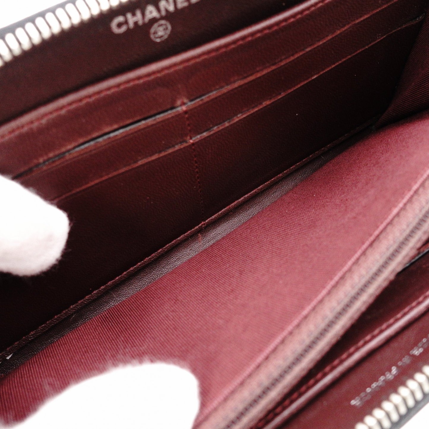 CHANEL Lambskin Coco Logo Matelassé Long Wallet, Leather, Black, Pull (Non-Genuine), Silver Hardware