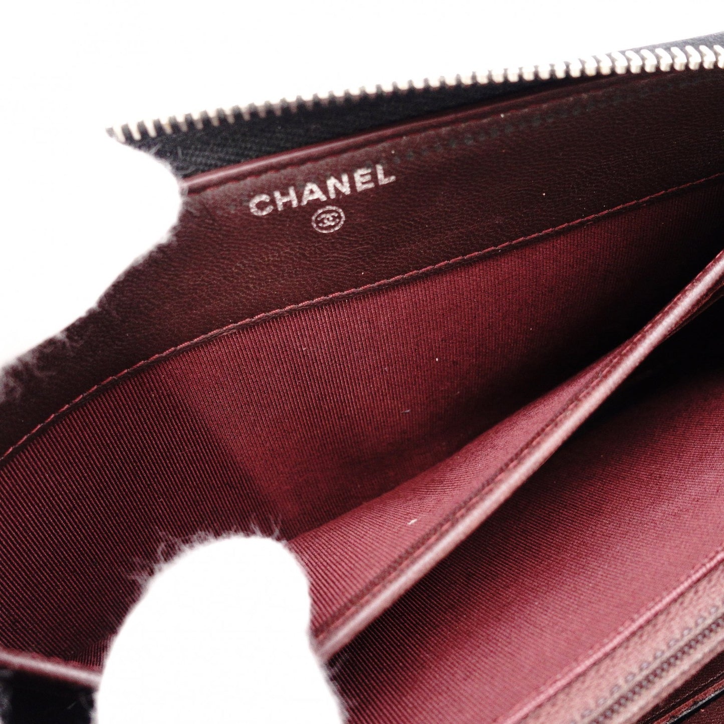 CHANEL Lambskin Coco Logo Matelassé Long Wallet, Leather, Black, Pull (Non-Genuine), Silver Hardware
