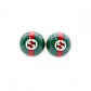 GUCCI Sherry Line Earrings, Metal and Plastic, Green and Red